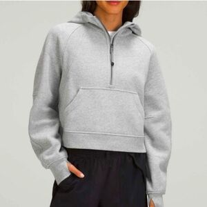 lululemon athletica scuba half zip hoodie light grey